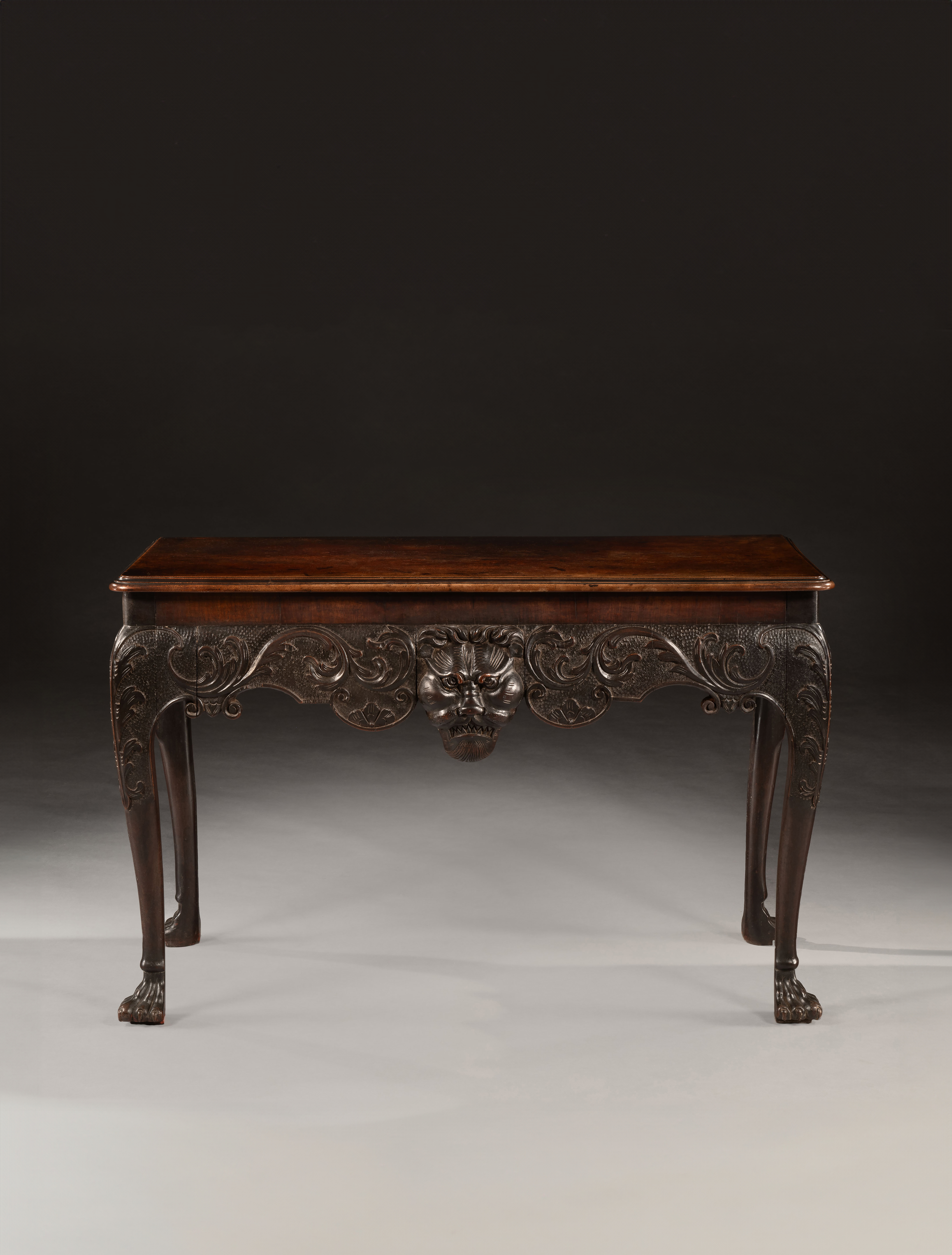 A FINE IRISH MAHOGANY GEORGE II SIDE TABLE